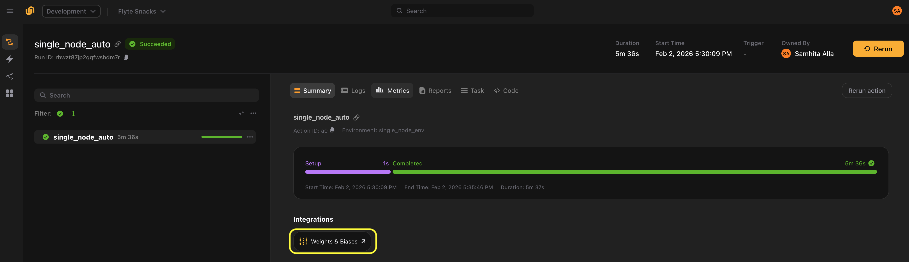 Links in the Flyte UI